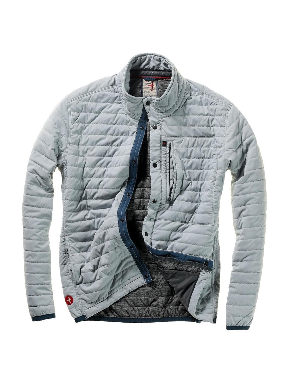 Relwen Men's Windzip Quilted Down Alternative Outdoor Ghost Grey Jacket